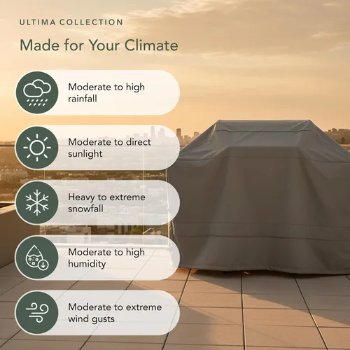Vista 9 de Covermates Ultima - Funda para parrilla resistente para todo tipo de clima, con poliéster 600D, correas de hebilla ajustables, asas reforzadas