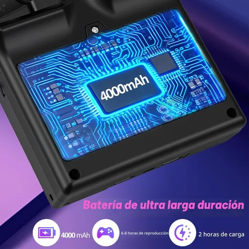 Vista 5 de XF40V - Consola de juegos de mano retro, consola de juegos retro con pantalla IPS de 4.0 pulgadas, sistema Linux integrado de 64G, sistema Linux