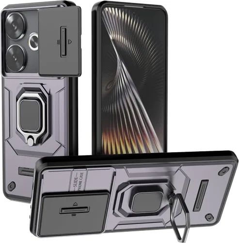 Vista 32 de Funda de teléfono móvil para Xiaomi Redmi A3/Xiaomi Poco C61 Soporte de coche Soporte Ventana corredera Cubierta protectora a prueba de golpes