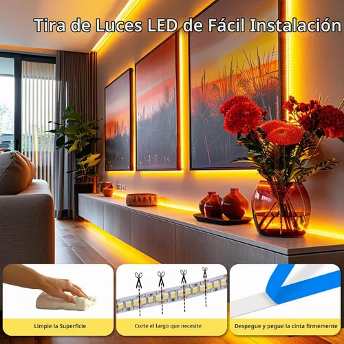 Vista 6 de Tira de luces LED USB de 5 V, tira de luces CCT sintonizables de 6.56 pies con autoadhesivas, tiras regulables de 2800 K-6500 K para impresora 3D