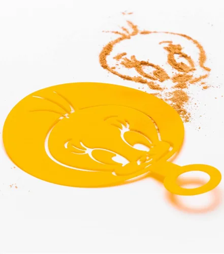 Vista 5 de LOONEY TUNES Juego de regalo de la cocina del hogar de la taza del capuchino de Tweety amarillo de la plantilla de la taza