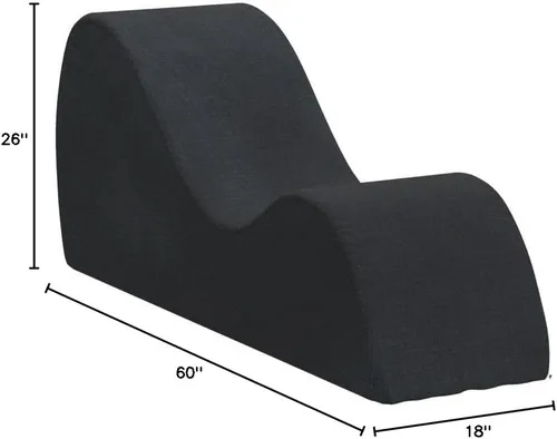 Vista 2 de BEDIA Tumbona curvada para yoga, estiramiento, relajación y más (lino gris oscuro)