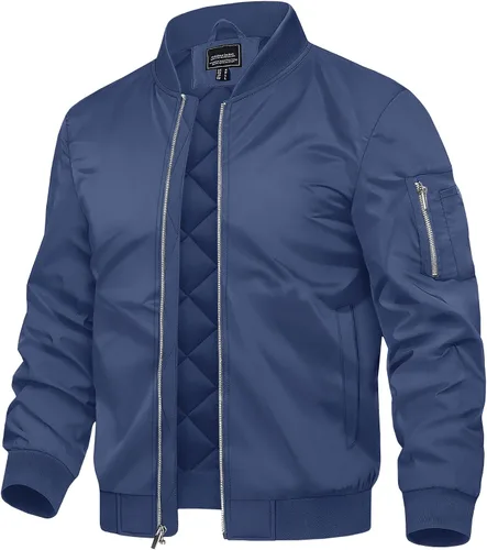 Vista 9 de TACVASEN Chaquetas bomber para hombre, chaqueta acolchada térmica, resistente al agua, abrigos de invierno cálidos
