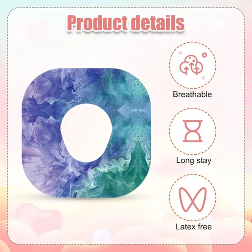 Vista 4 de 10 parches adhesivos para Stelo CGM y Dexcom G7, 5 estilos impermeables sobre parches, cinta transpirable precortada con sensor CGM, calcomanías