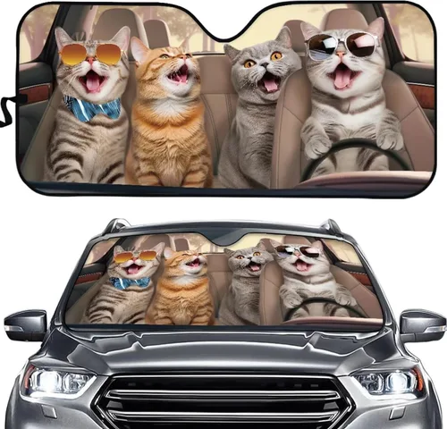 Vista 36 de SEANATIVE Parasol divertido para parabrisas de automóvil, protección contra rayos UV, protector de ventana delantera, diseño de ojos enojados