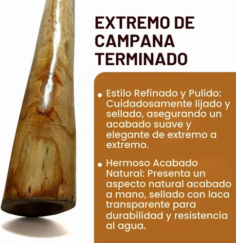 Vista 4 de Eucalyptus Yellowbox Didgeridoo, Boquilla de cera de abejas - 52" de largo - Acabado a mano - Llave de C-E