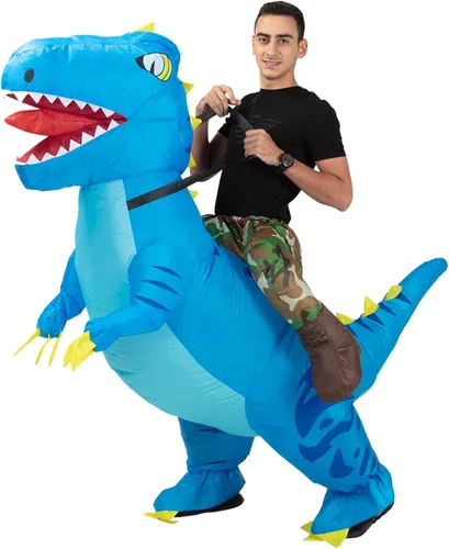 Vista 9 de Dinosaur Costume for Adults Inflatable Costume Adult Ride on Dinosaur Air Blow up Halloween Costume for Men and Women