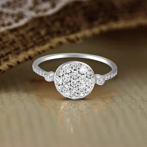 Vista 2 de Anillo de compromiso con diamante certificado IGI de oro blanco de 10 quilates de 12 quilates creado en laboratorio, anillo de compromiso GH-SI1