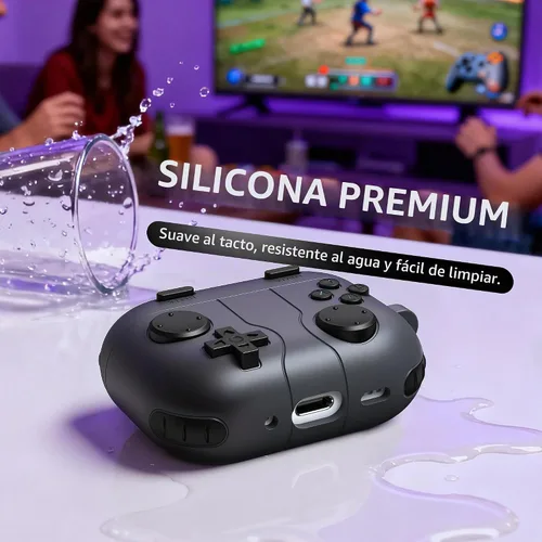 Vista 5 de R-fun Funda para AirPods Pro 3, diseño de consola de juegos de silicona para Apple AirPods Pro de 3ª generación (cable USB-C), con kit limpiador