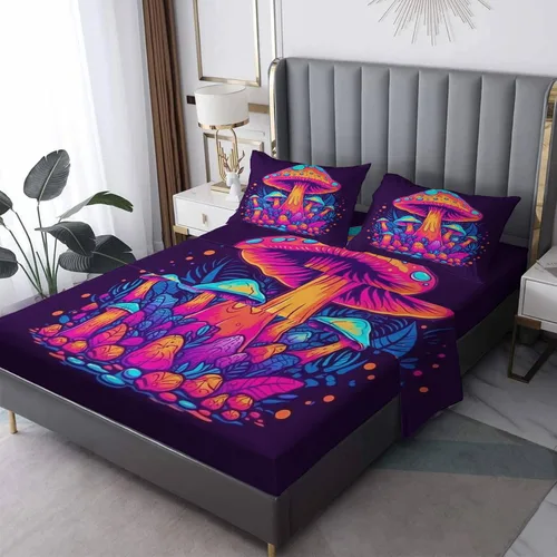 Vista 10 de Juego de sábanas tamaño individual: sábanas y fundas de almohada, sábanas y fundas de almohada, microfibra suave y bolsillo profundo y patrón sin