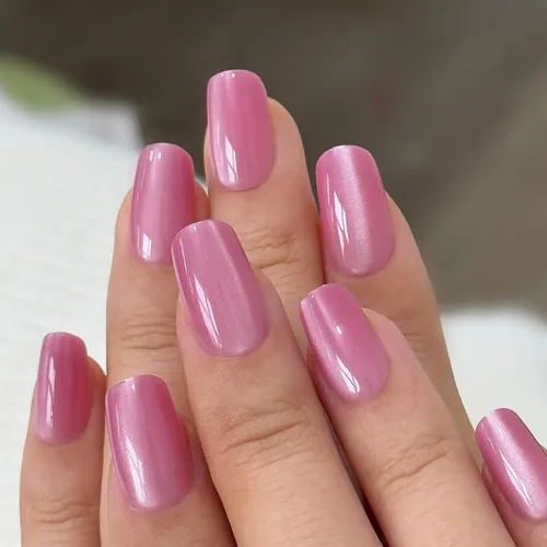 Vista 46 de CurvLife - Uñas postizas cuadradas cortas a presión, color blanco brillante Cuadrado Gradiente Blanco