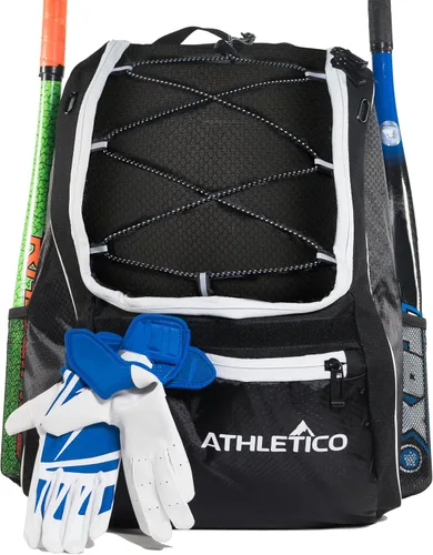 Vista 3 de Athletico - Mochila para bate de béisbol, mochila para equipamiento y accesorios de béisbol, T-Ball y sóftbol para jóvenes y adultos Para guardar