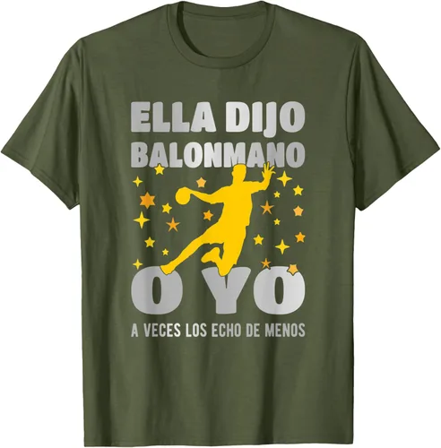 Vista 5 de Camiseta Ella Dijo El Balonmano O Yo. La Extraño, Negro