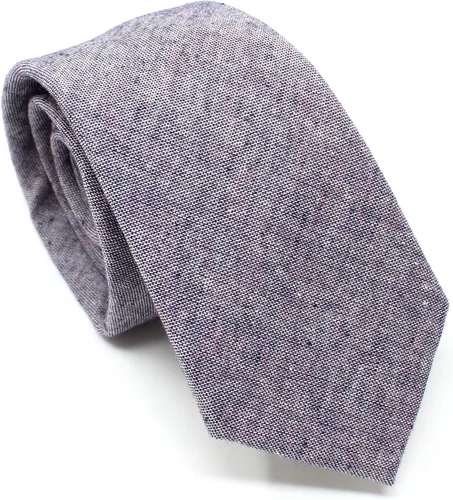 Vista 123 de Corbata delgada de algodón cambray para hombre, estilo desgastado texturizado - 2 1/2 pulgadas de ancho