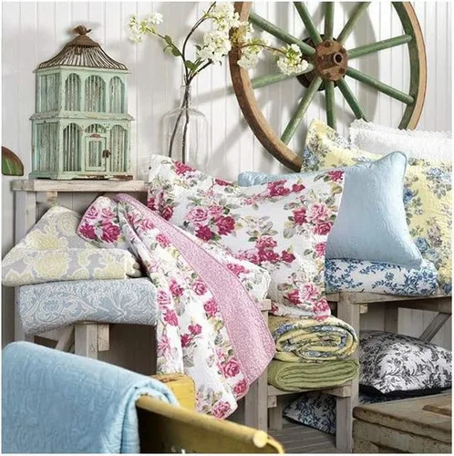 Vista 7 de Laura Ashley – Ruffled Garden colcha de algodón, Poliéster, Crema, gemelo