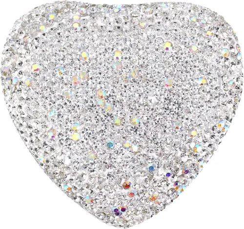Vista 2 de Caja de joyería de lujo con forma de corazón de diamantes de imitación Bling Almacenamiento de joyería de luz LED para boda