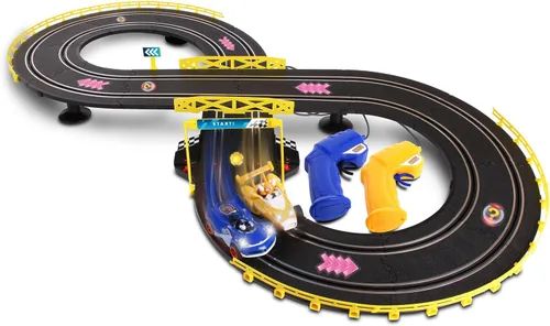 Vista 2 de Juego de coches de carreras de ranura NKOK Sonic & Tails RC, juego de carreras de vehículos, negro, coches que corren en pista de 8, cuentavueltas