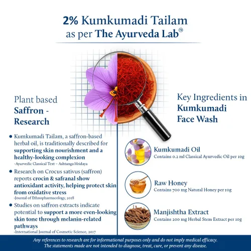 Vista 4 de Blue Nectar Kumkumadi - Jabón facial iluminador con azafrán para mujeres y hombres, limpiador facial antigranos sin sulfato