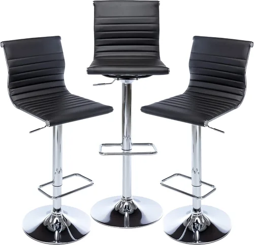 Vista 26 de chairus Juego de 2 taburetes de bar giratorios modernos, taburetes de bar ajustables con altura de mostrador, taburetes de piel sintética sin brazos