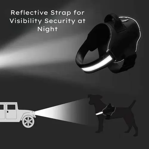Vista 6 de Arnés para perro para cachorros pequeños, sin estrangulamiento, reflectante, ajustable, acolchado, para caminar y entrenar fácilmente (negro, XS)