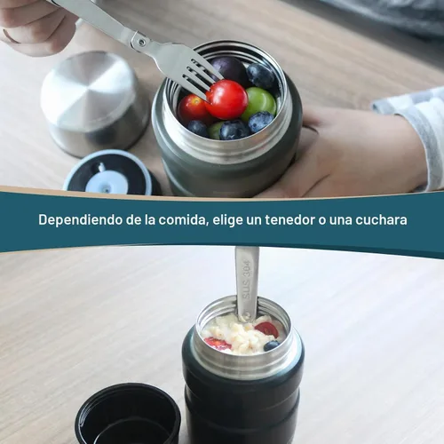 Vista 4 de Cuchara de repuesto y tenedores de cena compatibles con termo de comida de 16 onzas (1 cuchara, 1 tenedor de cena)