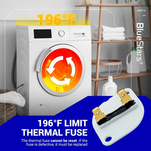 Vista 5 de BlueStars Termistor de secadora 8577274 y fusible térmico para secadora 3390719