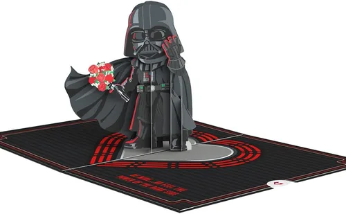 Vista 5 de Lovepop Love Star Wars™ Darth Vader™ - Tarjeta emergente para ella y él - Tarjetas de felicitación 3D para niños, niñas, hombres, mujeres - Be Mine