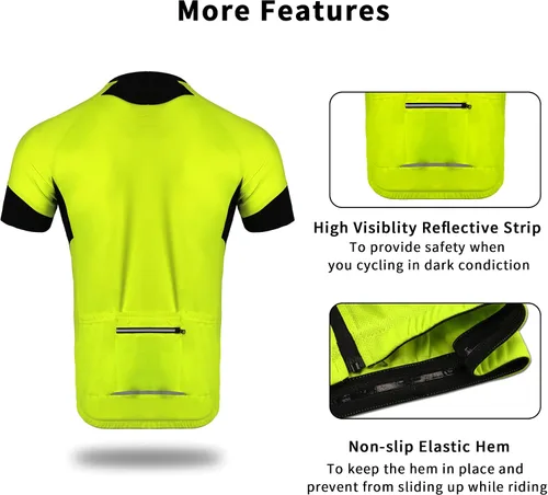 Vista 4 de Cycling Bike Jersey for Men Short and Long Sleeve Bike Bicycle Shirts Biking Clothing Breathable Quick-Dry Shirt with Pockets