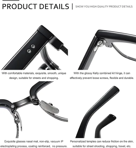 Vista 3 de Nuevo Beckham Gafas Vintage Miopía Óptica Semi-Rimless Tony Stark Lente Transparente Gafas