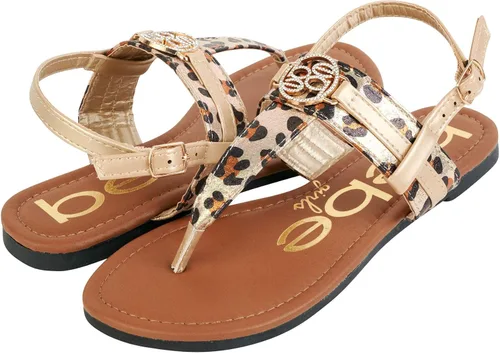 Vista 4 de bebe Sandalias para niña Sandalias de tanga con correa de leopardo con velcro Lindas sandalias para niñas con correa de talón