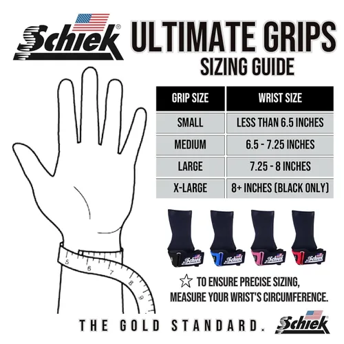 Vista 6 de Schiek Sports 1900 Ultimate Hand Grip - Empuñaduras de neopreno de 0.354 in de grosor para levantamiento de pesas - Agarre seguro antideslizante