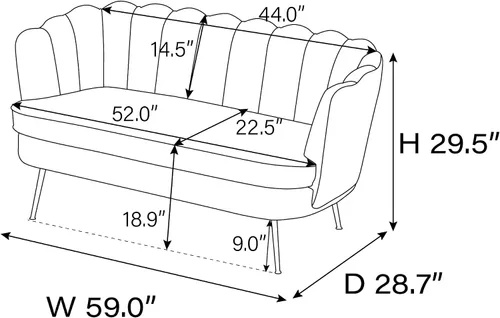 Vista 2 de Couches for Living Room，Modern Loveseat with Metal Legs for Small Space Office，Studio，Apartment Bedroom (Beige)