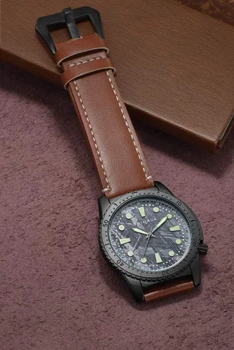 Vista 3 de BRIGADA Relojes de pulsera de cuarzo para hombre de negocios, para hombres maduros, impermeables, analógicos