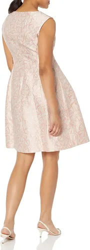 Vista 2 de Anne Klein Vestido de encaje y llamarada jacquard para mujer