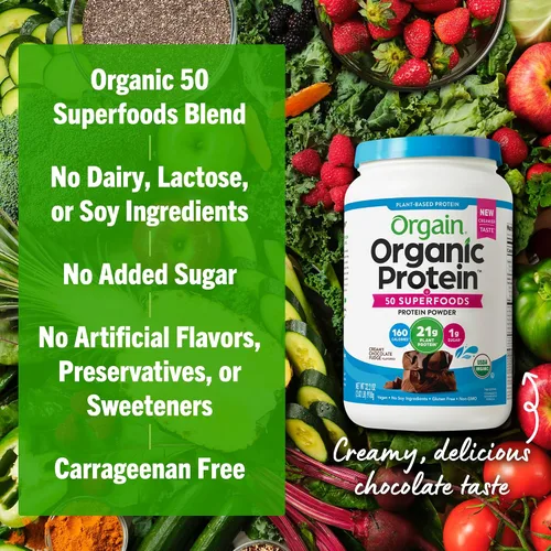 Vista 5 de Orgain proteína orgánica a base de plantas + polvo de superalimentos