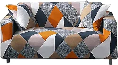 Vista 6 de AURLOE Funda de sofá estampada, Funda elástica para sillón, juego de fundas de sofá biplaza con patrones para sillón con cojines de 2 plazas, JBR