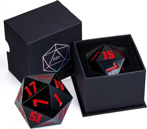 Vista 2 de D20 Dado Único de 55mm, Dado DND de 20 Caras, Dado D20 Gigante Poliédrico D&D de Tamaño Grande para Dungeons and Dragons, RPG, Juegos de Mesa MTG