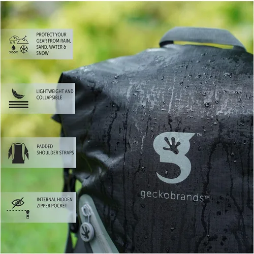 Vista 6 de geckobrands Mochila impermeable de 30 litros, Negro Rosa, 30 L, Mochila impermeable 30l