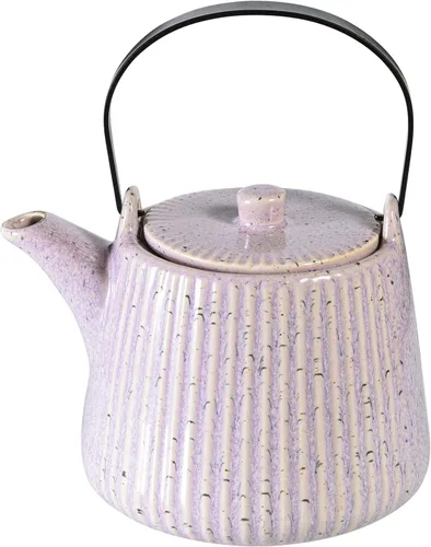 Vista 8 de Yundu Teteras de Cerámica Azul Profundo, 1000ml/33.8oz Tetera, Suficiente para 4 Tazas, Tetera con Infusores para Té Suelto, Tetera a Rayas