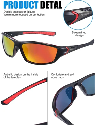 Vista 3 de 9 pares de gafas de sol deportivas polarizadas gafas de sol para correr gafas de sol tácticas polarizadas