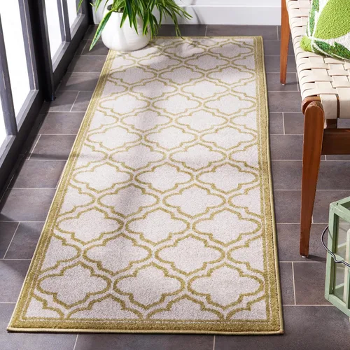 Vista 41 de Safavieh Amherst Collection Tapete AMT412A para interiores/exteriores de color marfil y verde claro, Polipropileno