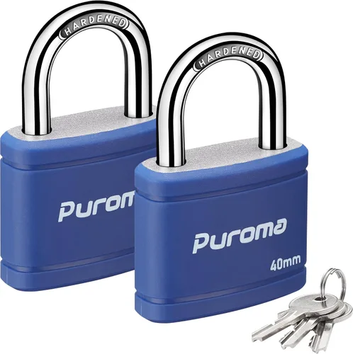 Vista 14 de Puroma Candado con llave con 2 llaves iguales, cerradura de casillero de 7/8 pulgadas, cerraduras de alta resistencia para puerta, cerrojo, caja