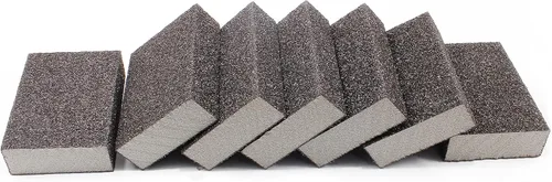 Vista 2 de Bloque de lijado grueso de grano 36 – 12 piezas, esponja de lija húmeda y seca, bloque de papel de lija de espuma, lavable y reutilizable, esponja