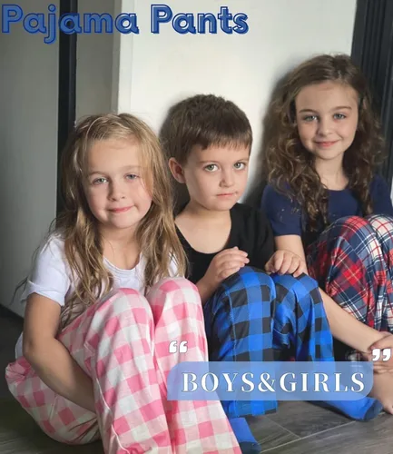 Vista 3 de Ekouaer Pantalones de pijama para niños, paquete de 3 pantalones de dormir suaves con cintura elástica para niños, pantalones de pijama a cuadros