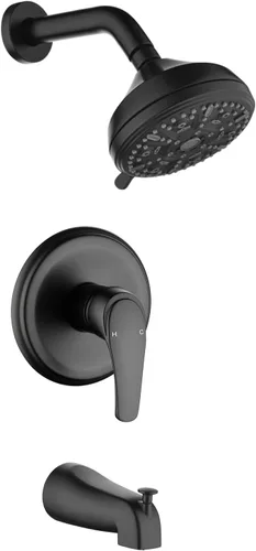 Vista 16 de Kit de bañera de ducha, juego combinado de grifo de ducha, sistema de ducha con boquilla de bañera, válvula de ducha y kit de molduras, accesorios