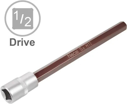 Vista 17 de Utoolmart 1/2" Drive x 0.551 in largo Hex Bit Socket, métrico, S2 y Cr-V acero 1pcs
