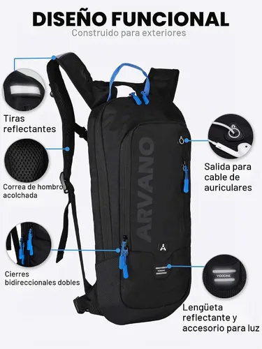 Vista 2 de Hydration Backpack, Lightweight Hydration Pack with 2L Water Bladder, 6L Water Backpack for Men Women Cycling, Hiking, Mountain Biking, Skiing