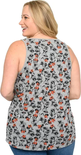Vista 2 de Disney Camiseta sin mangas para mujer, talla grande, Mickey y Minnie Mouse, con licencia oficial, linda camiseta de verano con gráficos, camiseta