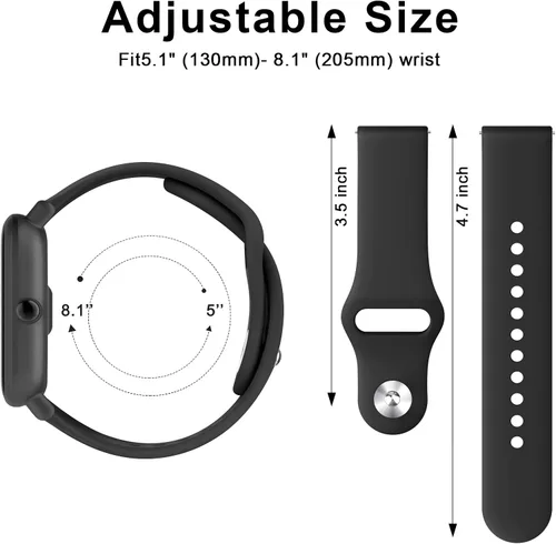 Vista 4 de Wanme Bandas para Amazfit Bip 3 / Bip 3 Pro / Bip U Pro / Bip / Bip Lite / Bip S / Bip S lite / Bip U, correa de repuesto deportiva de silicona