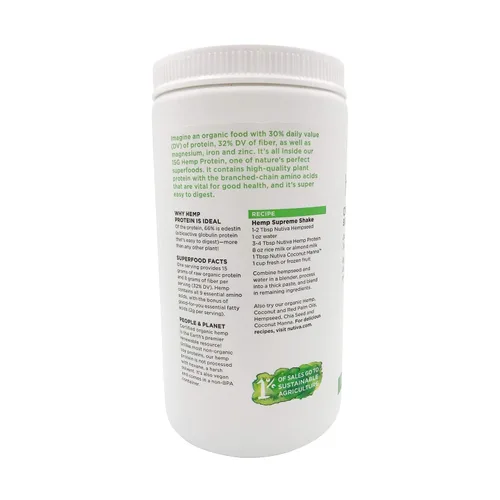 Vista 5 de Nutiva, Proteína de cáñamo, orgánica 0.53 oz, 16 onzas líquidas